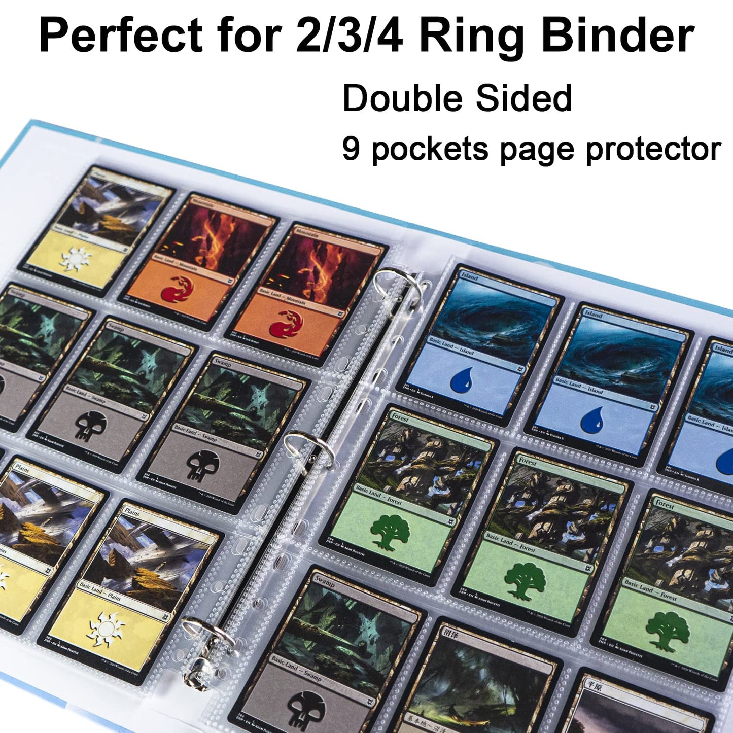 360 Pockets Trading Card Sleeves - Double-Sided 9 Pocket Page Protector, Ultra-Clear Card Sheets for 3 Ring Binder, Sleeves for Game Yugioh/MTG, Baseball, Business Cards, Coupons