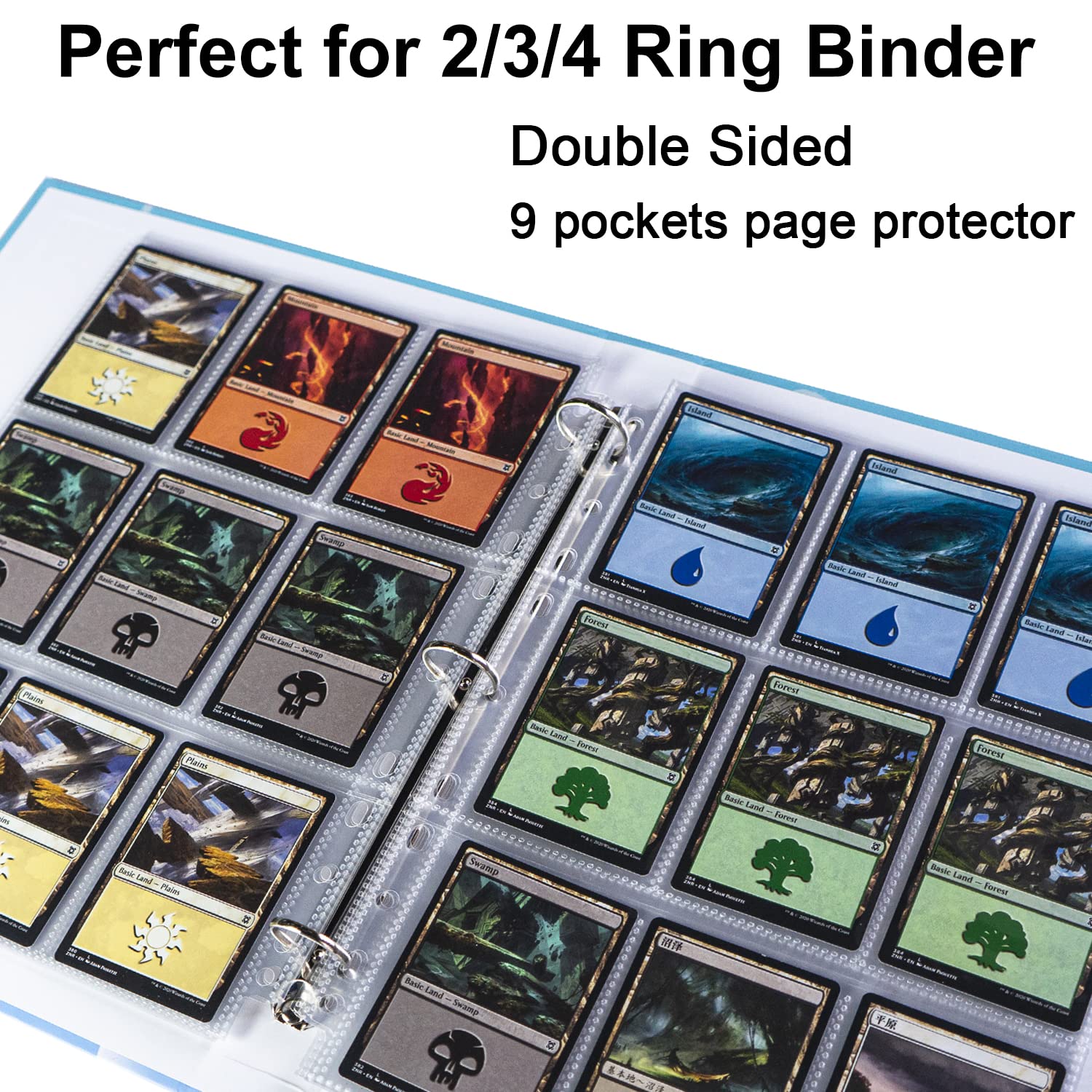 360 Pockets Trading Card Sleeves - Double-Sided 9 Pocket Page Protector, Ultra-Clear Card Sheets for 3 Ring Binder, Sleeves for Game Yugioh/MTG, Baseball, Business Cards, Coupons