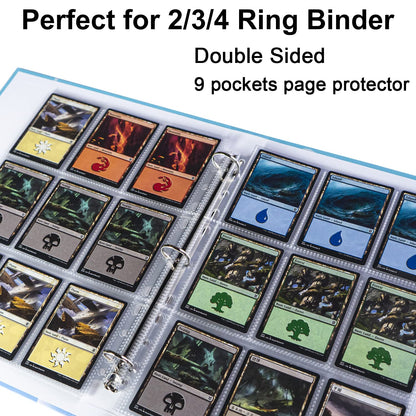 360 Pockets Trading Card Sleeves - Double-Sided 9 Pocket Page Protector, Ultra-Clear Card Sheets for 3 Ring Binder, Sleeves for Game Yugioh/MTG, Baseball, Business Cards, Coupons