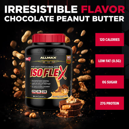 ALLMAX ISOFLEX Whey Protein Isolate, Chocolate Peanut Butter, 5 lb
