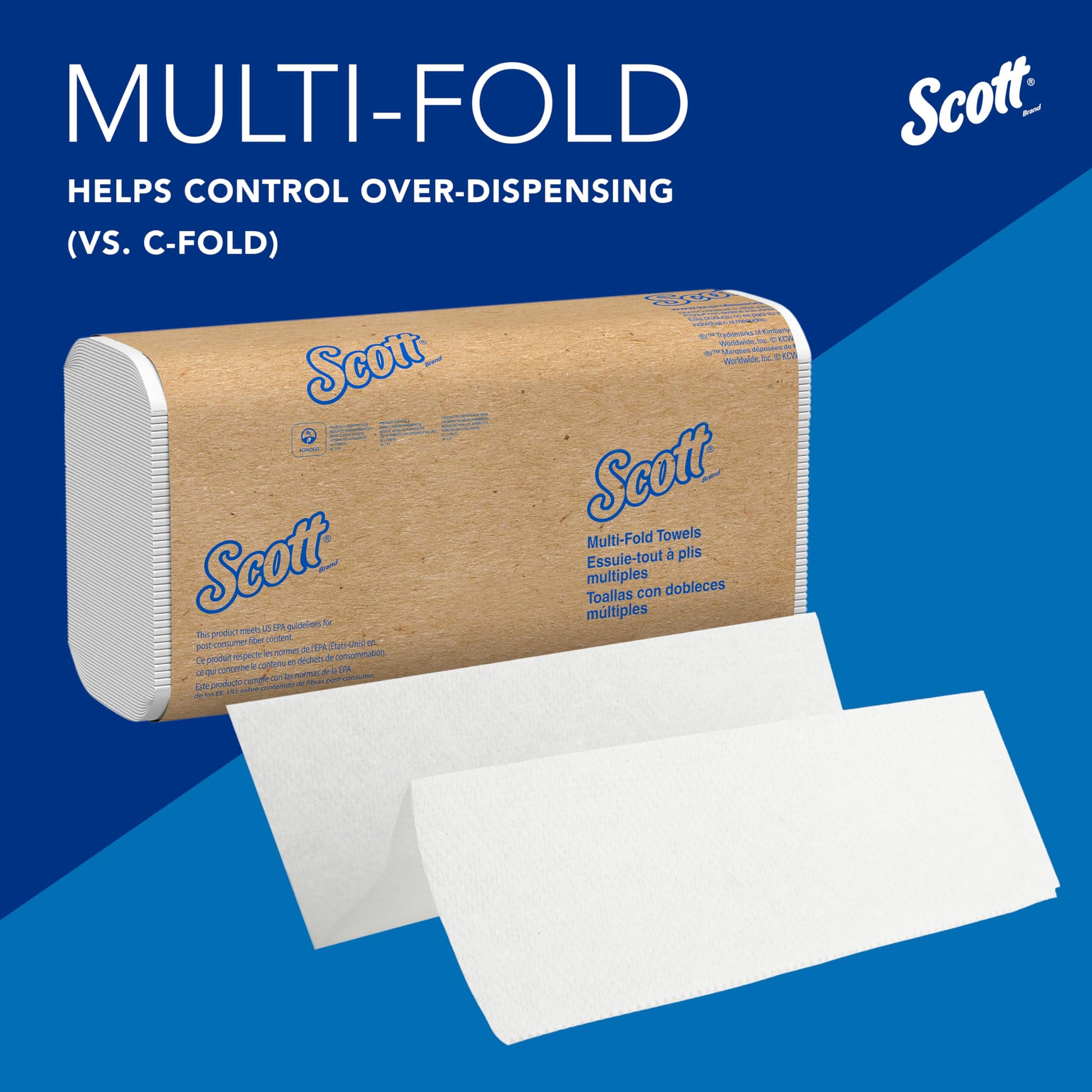Scott Professional Universal Multifold Paper Towels, Bulk (03650), Absorbency Pockets, 9.2"x9.4", Compressed, Compact (250 Sheets/Pack, 12 Packs/Case, 3,000 Sheet Total) SCOTT PROFESSIONAL