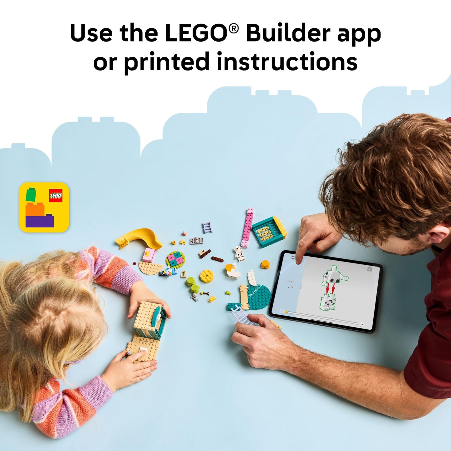 LEGO Bluey Playground Fun with Bluey and Chloe - Building Toy for Kids - Sensory Toy for Pretend Play - Includes Bluey and Chloe Minifigures - Birthday Gift Idea for Girls and Boys 4 and Up - 11201 LEGO