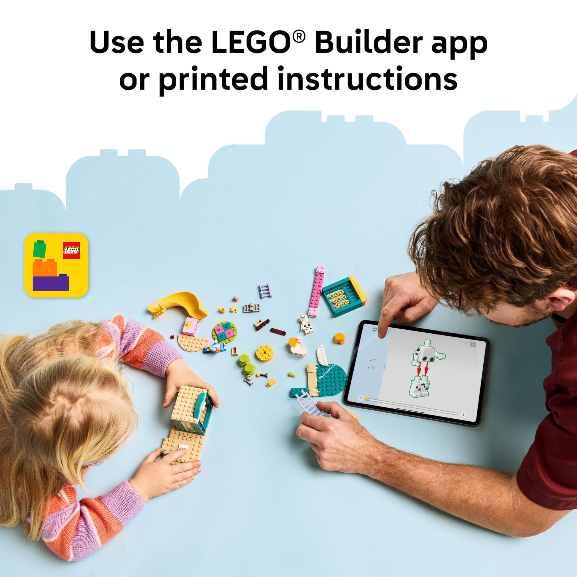LEGO Bluey Playground Fun with Bluey and Chloe - Building Toy for Kids - Sensory Toy for Pretend Play - Includes Bluey and Chloe Minifigures - Birthday Gift Idea for Girls and Boys 4 and Up - 11201 LEGO