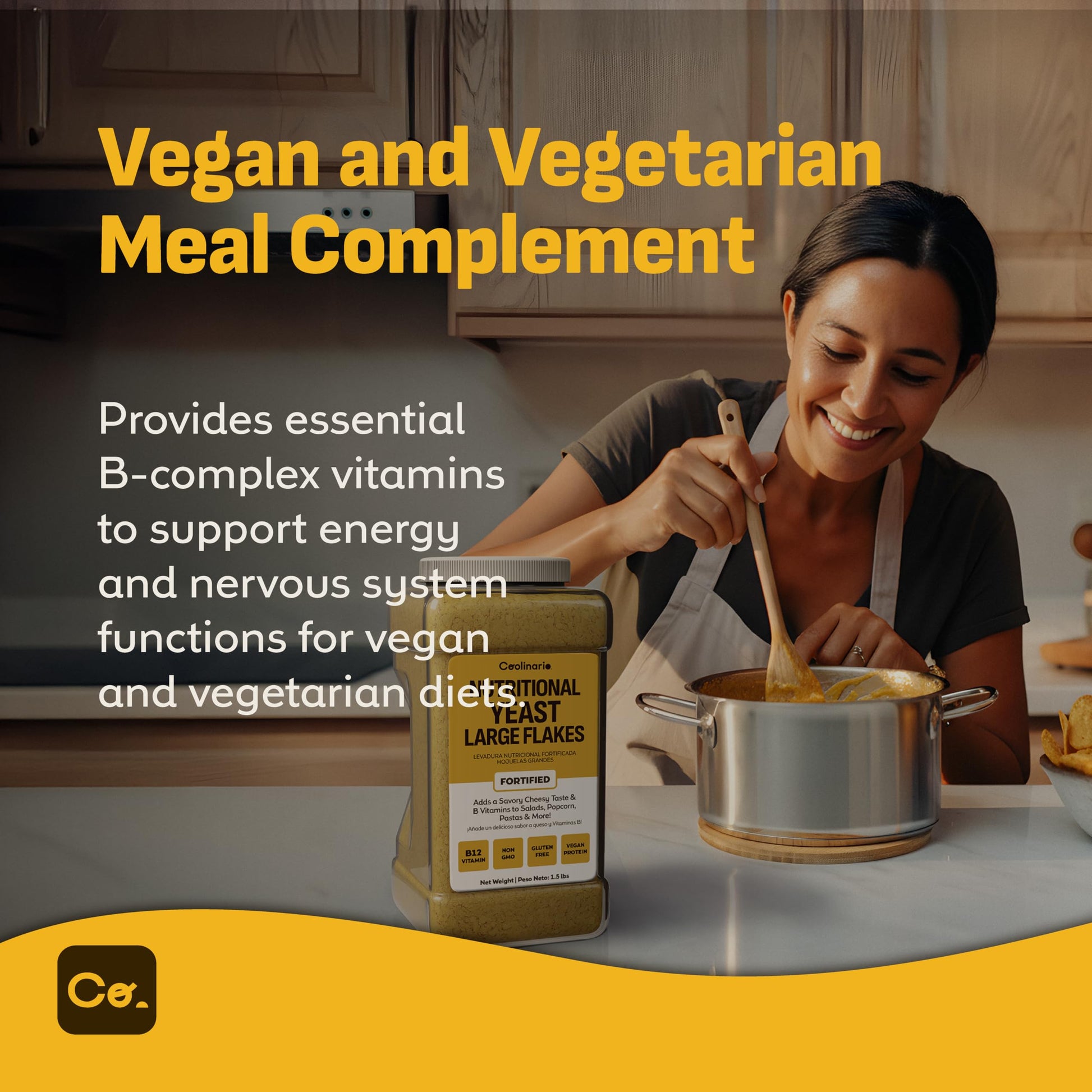 Coolinario Nutritional Yeast, Fortified, Large Flakes (1 GAL - 1.5 LBS) - Available at All In One Marketplace Canada