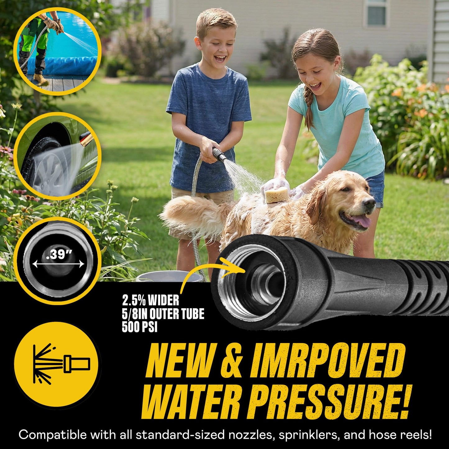 Bionic Steel Metal Garden Hose 100ft, Rust Proof 304 Stainless Steel Water Hose with Aluminum Fittings, Flexible & Heavy Duty Hose, Lightweight, Kink Free & Easy Coil Outdoor Hose - 2026 Model