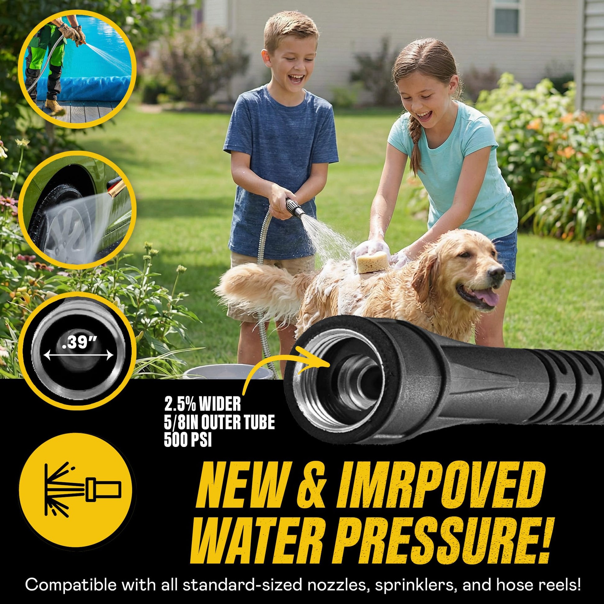 Bionic Steel Metal Garden Hose 100ft, Rust Proof 304 Stainless Steel Water Hose with Aluminum Fittings, Flexible & Heavy Duty Hose, Lightweight, Kink Free & Easy Coil Outdoor Hose - 2026 Model