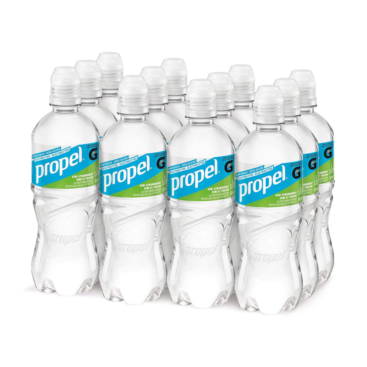 Propel Kiwi Strawberry enhanced water with Gatorade electrolytes, 591 mL bottles, 12 pack Propel