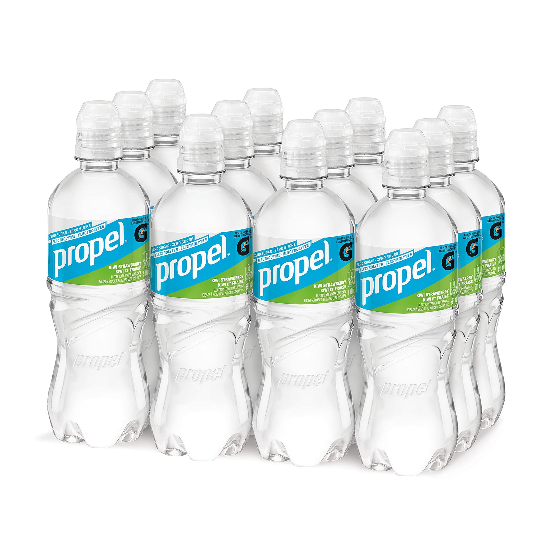 Propel Kiwi Strawberry enhanced water with Gatorade electrolytes, 591 mL bottles, 12 pack Propel