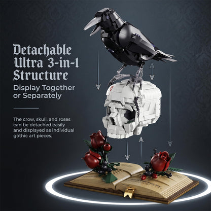 Loyratche Skull Roses Flower & Raven Building Set for Adults 🍁 All In One Marketplace Canada