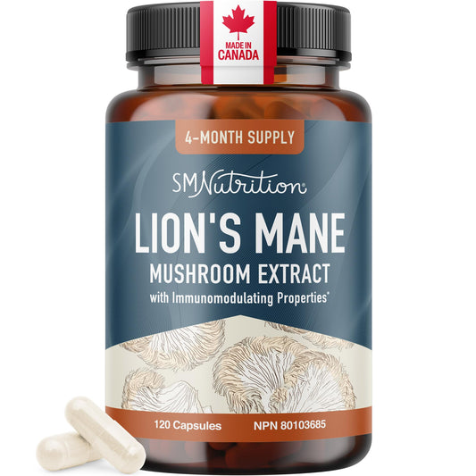Lion’s Mane Supplement & Nootropic for Mental Clarity | 4 Month Supply | Performance & Memory Support | Antioxidant Rich & Immunomodulating Mushroom | Extra Strength Lions Mane 500mg | Non-GMO 120ct - Available at All In One Marketplace Canada