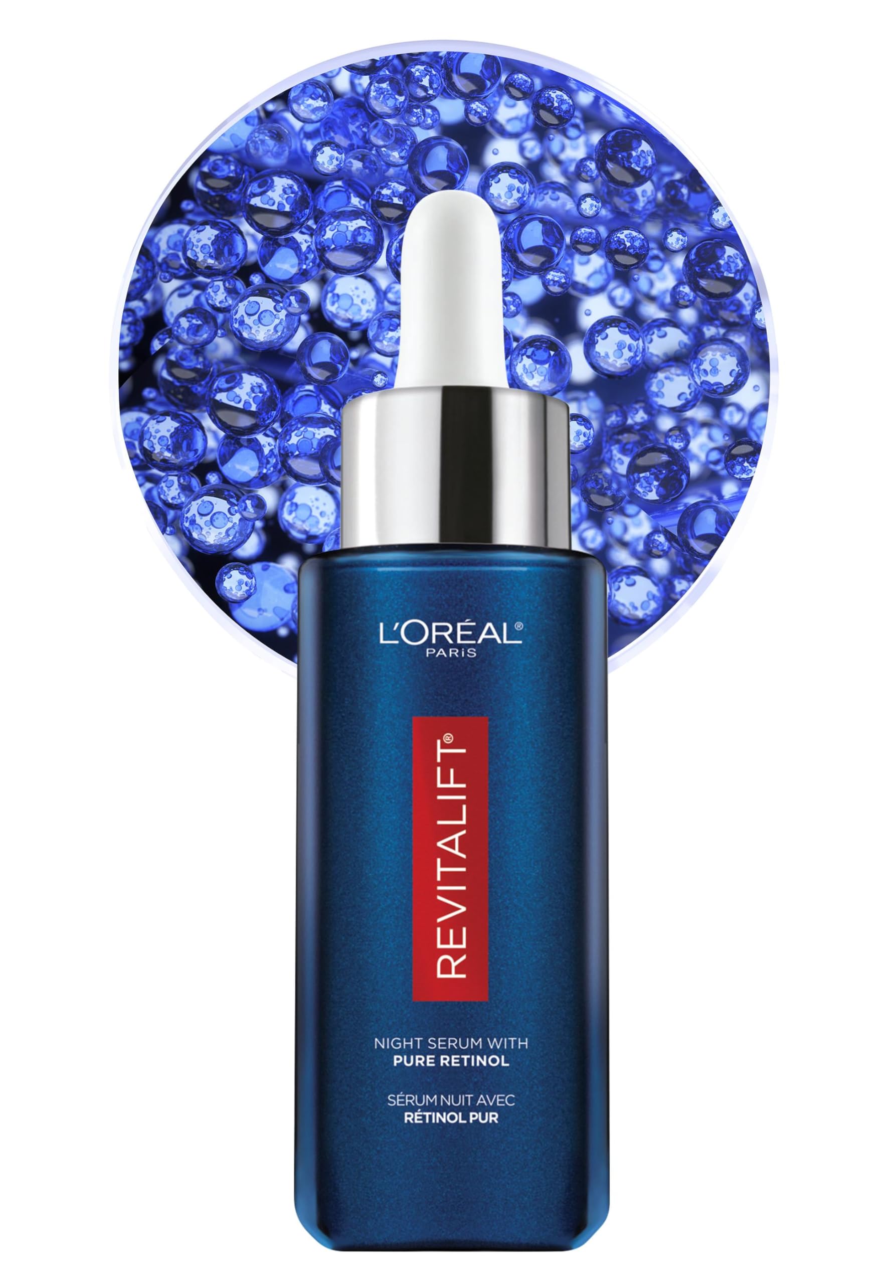 L'Oreal Paris 0.3% Pure Retinol Serum for Face, Night Serum Visibly Reduces the Look of Deep Wrinkles & Smoothes Texture, Revitalift Derm Intensives, 30ml - Available at All In One Marketplace Canada