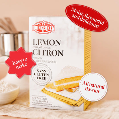 Gluten Free Lemon Cake Mix by Duinkerken - Gluten Free Cake Mix - Made with All Natural Ingredients - Easy to Make - Allergen-Free - Made in Canada - 380g 🍁 All In One Marketplace Canada
