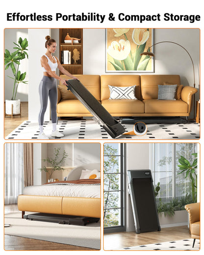 DeerRun 3-in-1 Incline Walking Pad, Under Desk Treadmill with 6% Incline, 2.5HP Quiet Portable Walking Machine for Home Office, 300 lbs Capacity, LED Display & Smart App, Ready-to-Use 🍁 All In One Marketplace Canada