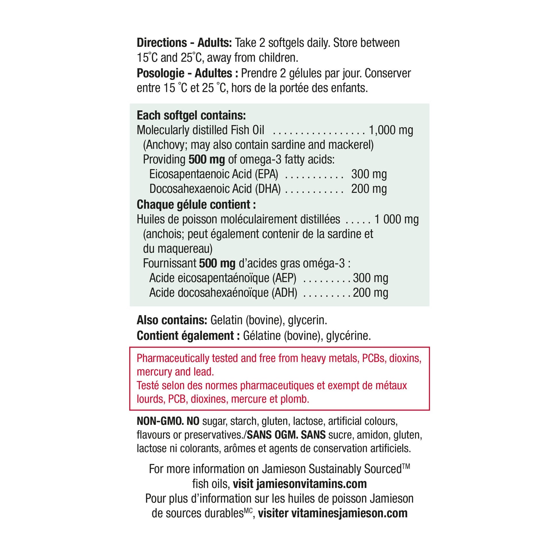 Jamieson Omega-3 Select 1,000 mg, Improves Heart Health, Supports Brain Health, and Reduces Inflammation. With 300 mg EPA and 200 mg DHA, Non-GMO, Gluten-Free, 200 Softgels