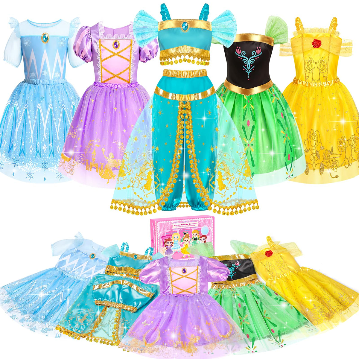 Princess Costumes for Girls, Princess Dress up Clothes for Girl 4-6 🍁 All In One Marketplace Canada