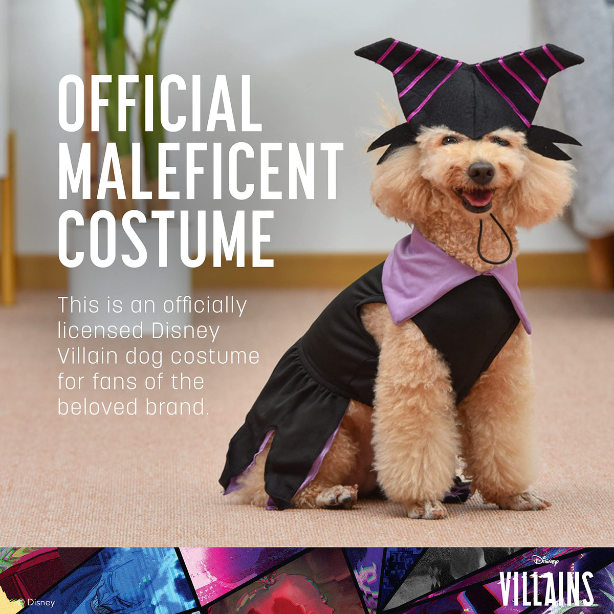 Disney for Pets Halloween Disney Villains Maleficent Costume - Extra Small - | Disney Villains Halloween Costumes for Dogs, Officially Licensed Disney Dog Halloween Costume, Purple (FF21834)