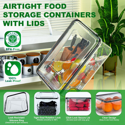 62 Pcs Large Food Storage Containers with Lids Airtight,Total19400ML(31 Containers&31 Lids)- Plastic Food Container for Kitchen Organization - Available at All In One Marketplace Canada