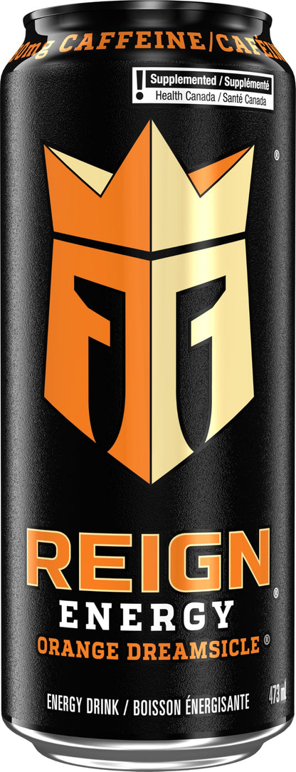 Reign Energy, Orange Dreamsicle, 473mL Cans, Pack of 12