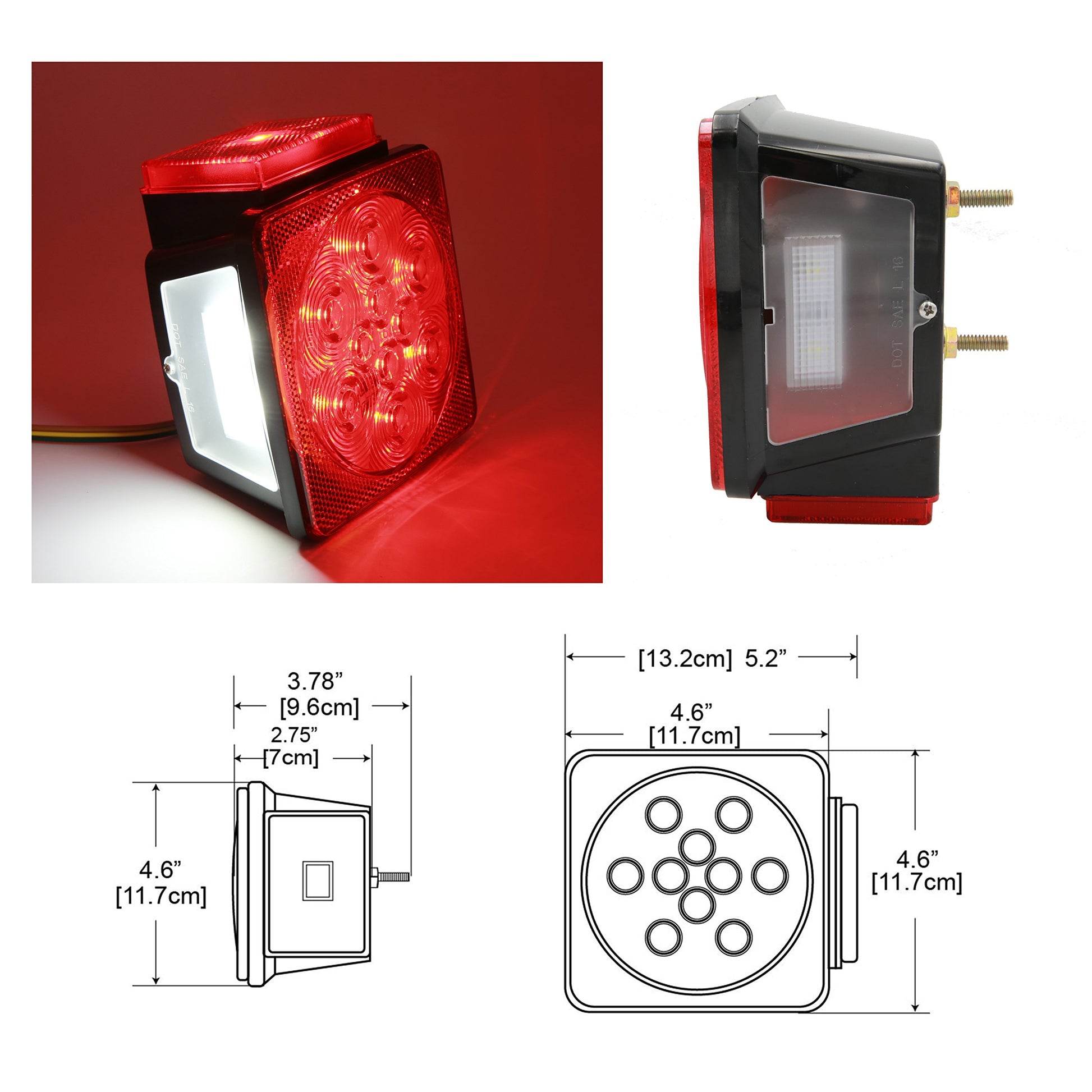 PEAKTOW PTL0101 Deluxe 12V LED Submersible Trailer Light Kit - Available at All In One Marketplace Canada