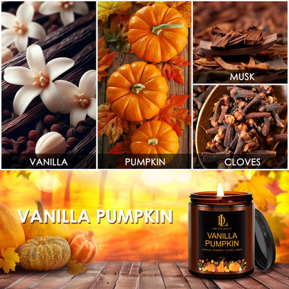 DL DREAMY DEWLA Fall Candle, Vanilla Pumpkin Scented for Home, 7oz Soy Wax 🍁 All In One Marketplace Canada