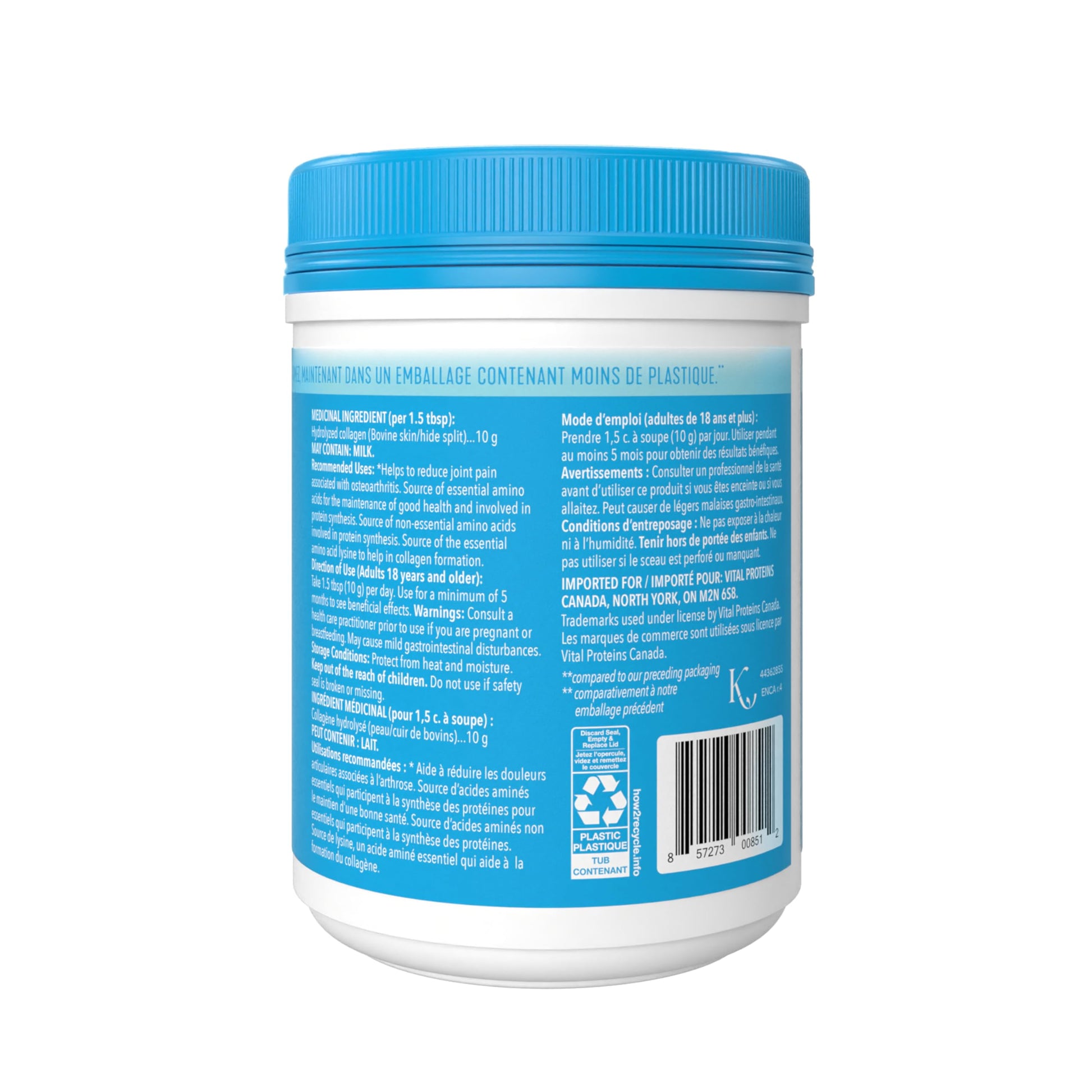 VITAL PROTEINS Bovine Collagen Powder, Hydrolyzed Collagen Per Serving - Unflavoured, 284 g
