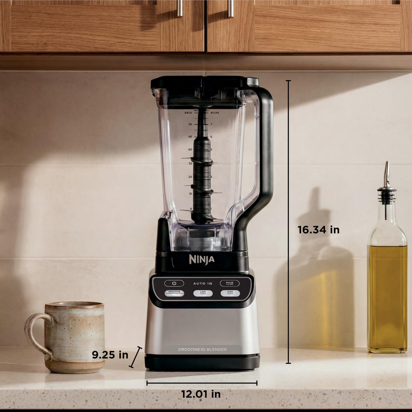 Ninja Professional Blender 2.0, 1400W, 72 oz Pitcher, Auto-iQ Smoothie Program, Total Crushing Blades for Ice & Frozen Drinks, BPA-Free, Dishwasher Safe, CCO750BSL (Canadian Version) - Available at All In One Marketplace Canada