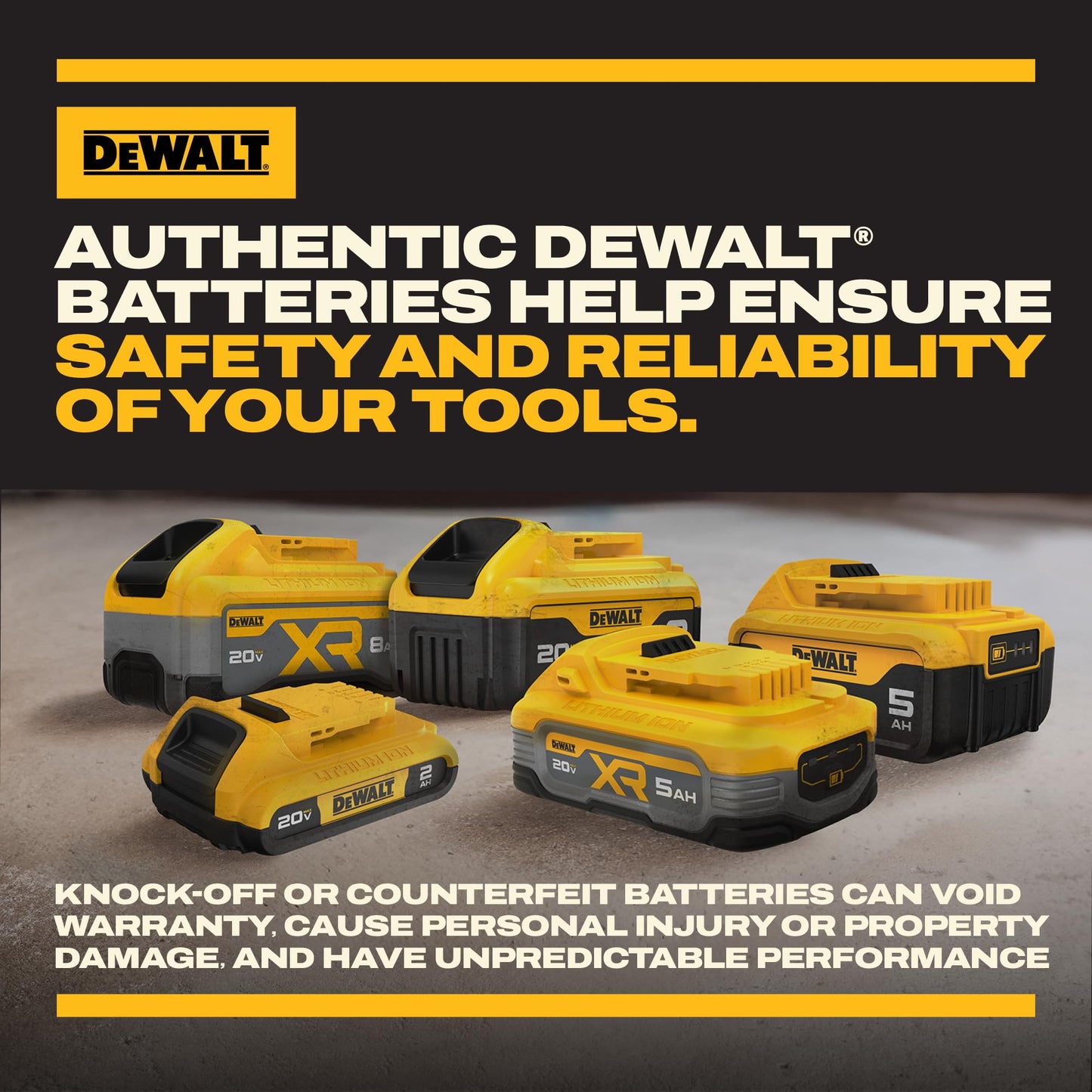 DEWALT 20V Max XR 20V Battery, 5.0-Ah, 2-Pack (DCB205-2) - Available at All In One Marketplace Canada