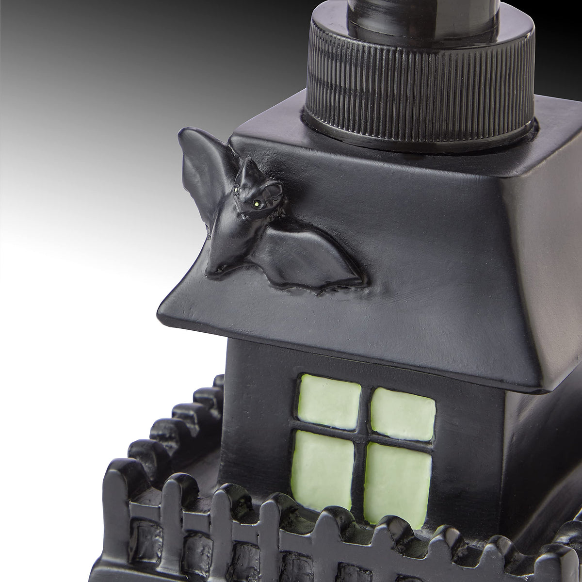 SKL Home Halloween Haunted House Glow-in-The-Dark Soap Dispenser, Black