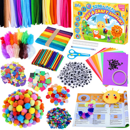 Zefy 3200+ Pcs Arts and Crafts Supplies for Kids 🍁 All In One Marketplace Canada