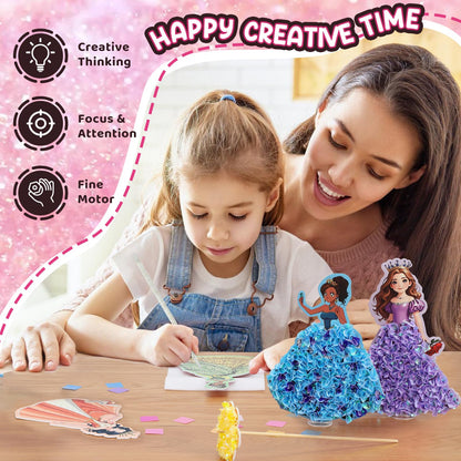 Poke Art Princess Kit Gift 10 Pcs Set,Crafts For Kids Ages 4-8, Diy Craft Kits With & Arts And Crafts For Kids.4, 5, 6, 7, 8, 9,10 Christmas Thanksgiving Birthday Gift Stitch Gifts For Girls 🍁 All In One Marketplace Canada