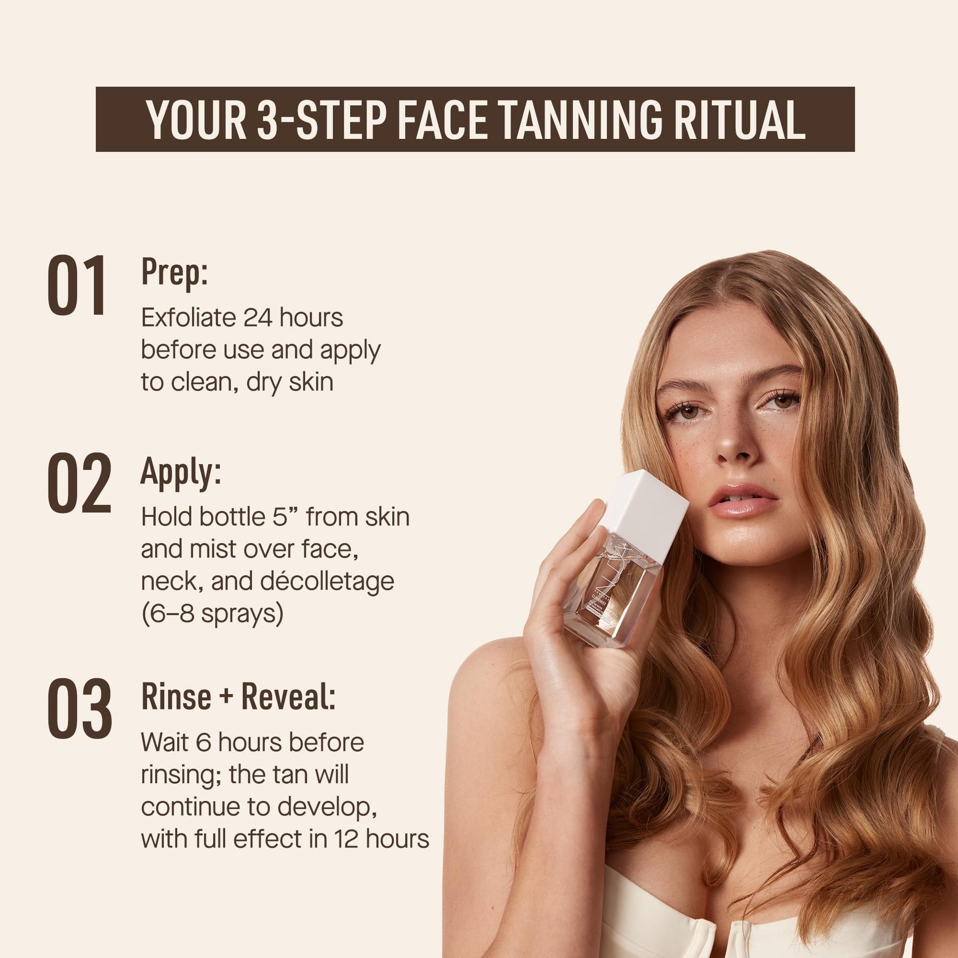 Nuda CloudMist Face Tan Water | Buildable Facial Tanning Mist for Light to Medium Complexions | Infused with Vitamins and White Tea & Rosehip Extracts | Lightweight, Bronzer-Free Formula, (75 mL) - Available at All In One Marketplace Canada