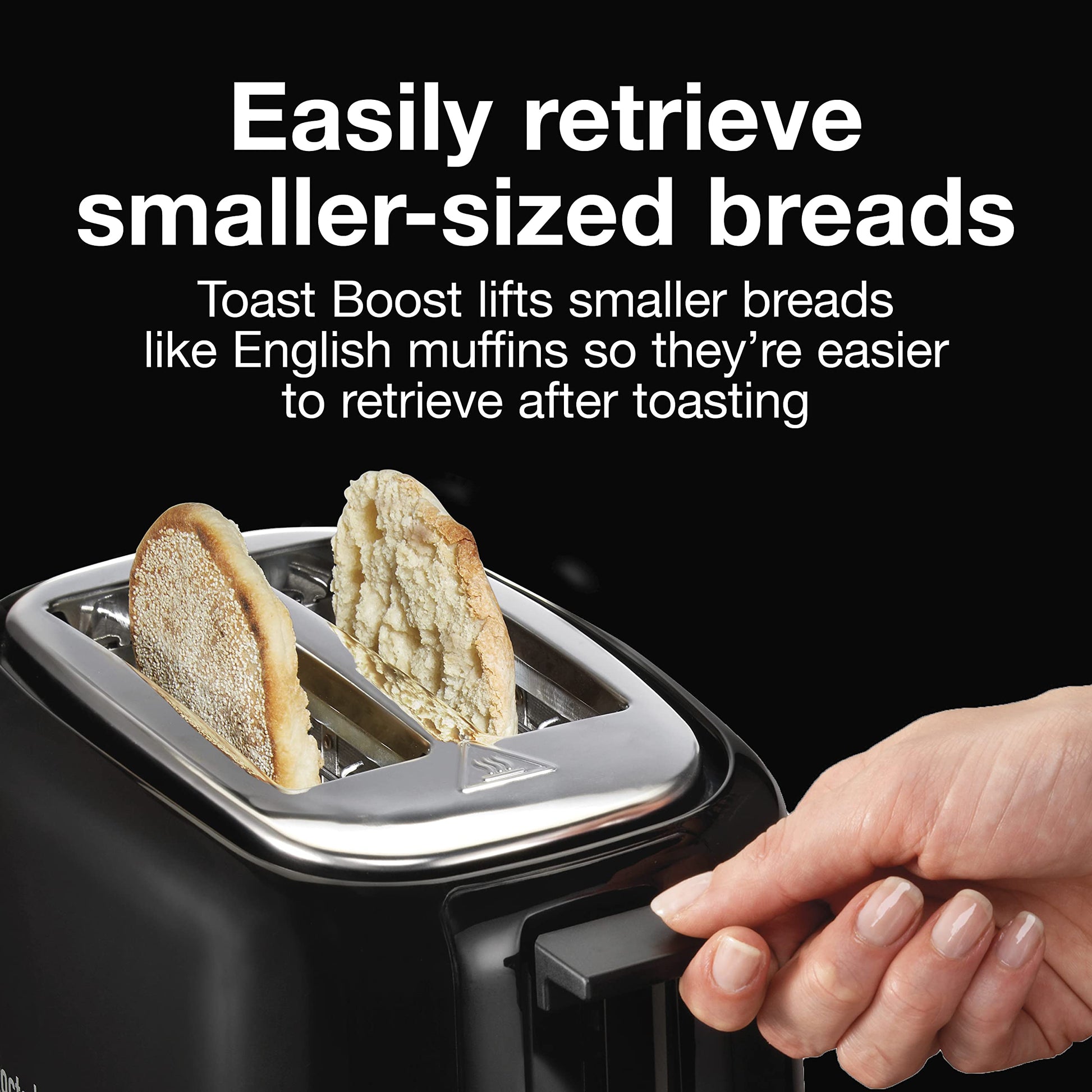 Proctor Silex 2-Slice Extra-Wide Slot Toaster with Cool Wall, Shade Selector, Toast Boost, Auto Shut-Off and Cancel Button, Black, 22215G - Available at All In One Marketplace Canada
