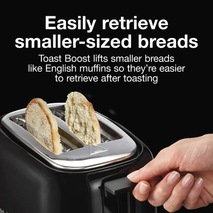 Proctor Silex 2-Slice Extra-Wide Slot Toaster with Cool Wall, Shade Selector, Toast Boost, Auto Shut-Off and Cancel Button, Black, 22215G - Available at All In One Marketplace Canada