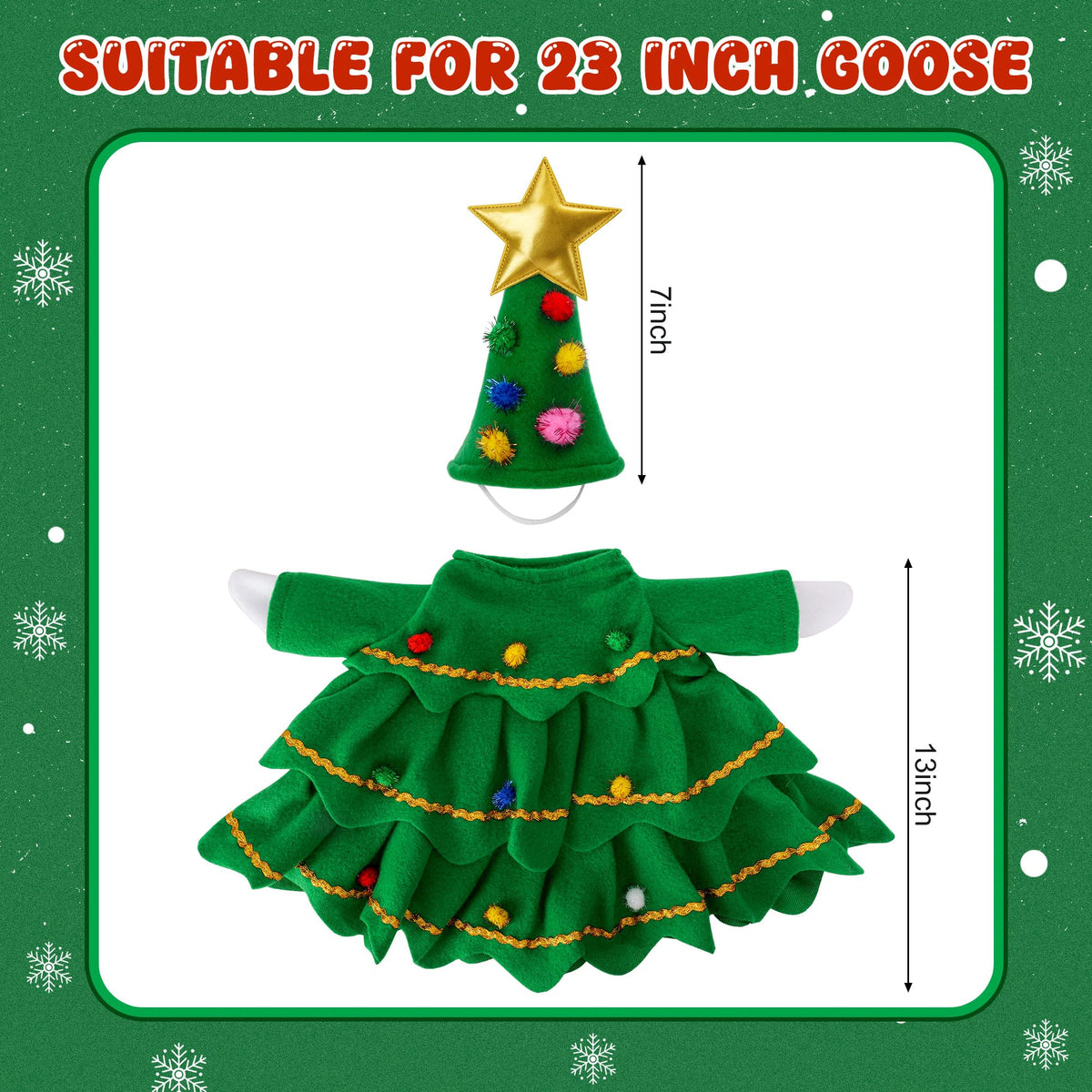 2Pcs Christmas Tree Porch Goose Outfit, Lawn Goose Statue Xmas Tree Costume 🍁 All In One Marketplace Canada