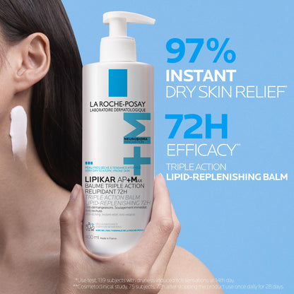La Roche Posay Lipikar Baume AP+Max, Body Lotion for Dry Skin, Soothing Cream with Shea Butter & Niacinamide for Body, Face & Hands, Fragrance Free, Recommended by Dermatologists, 400mL