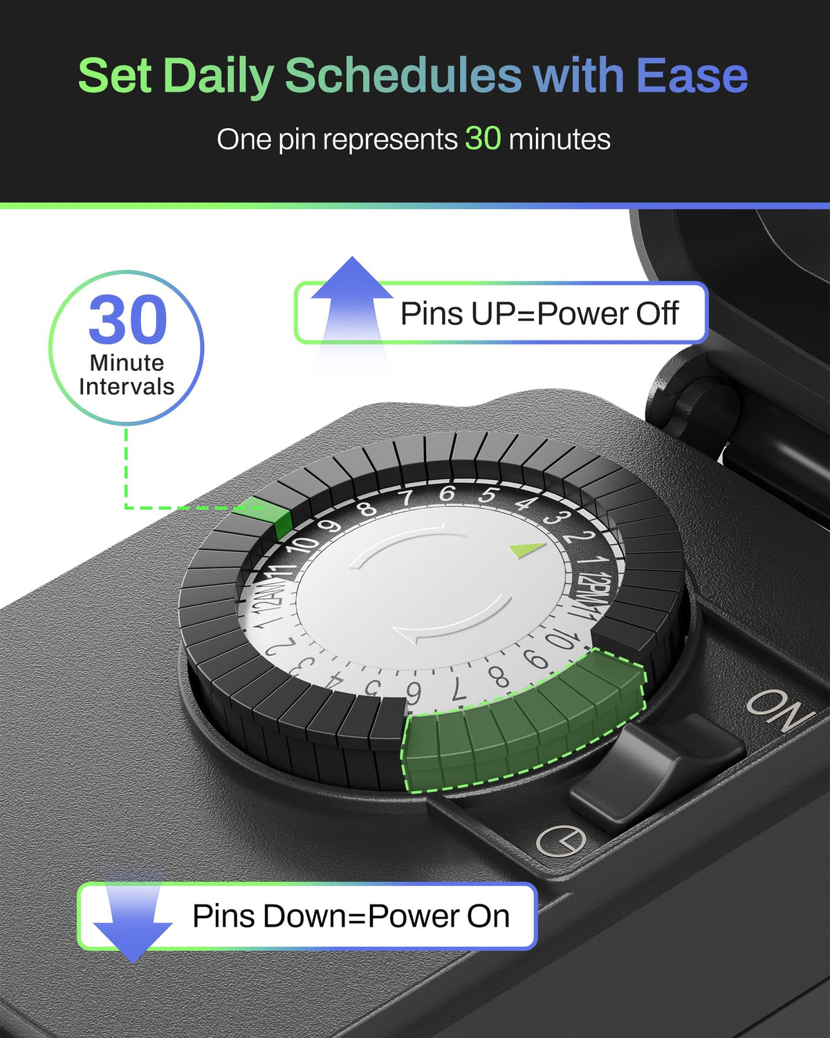 BN-LINK Outdoor 24-Hour Mechanical Timer Outlet, 1 Grounded Outlet 🍁 All In One Marketplace Canada