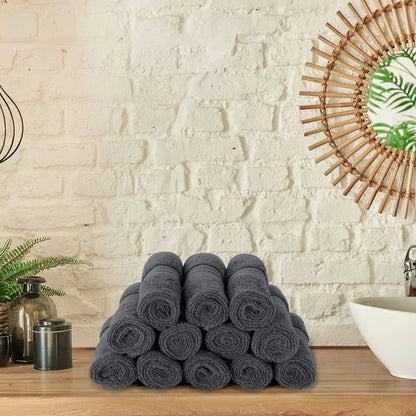Utopia Towels 12 Pack Premium Wash Cloths Set, 12 by 12 Inches, 100% Cotton Ring Spun, Highly Absorbent and Soft Feel Washcloths for Bathroom, Spa, Gym, and Face, Grey - Available at All In One Marketplace Canada