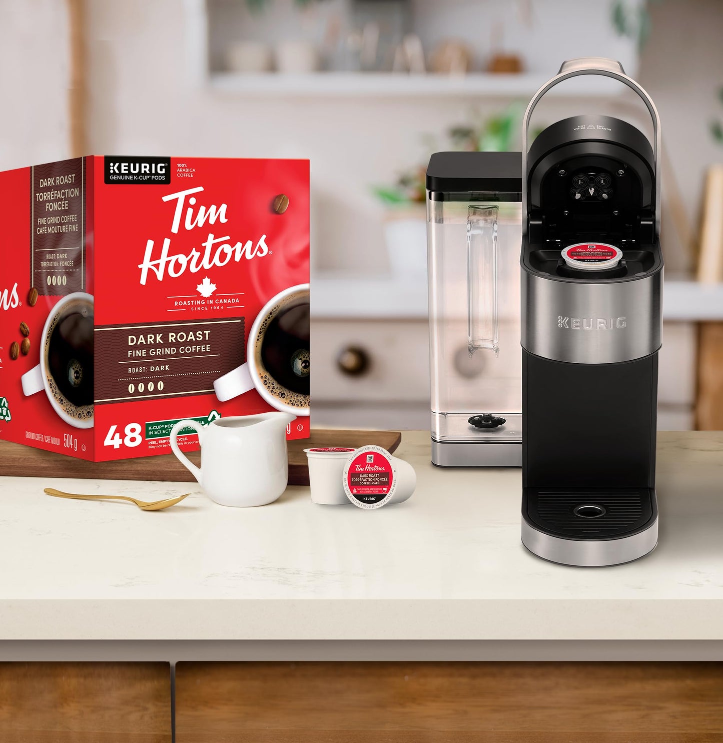 Tim Hortons Dark Roast Coffee, Single Serve Keurig K-Cup Pods, 48 Count