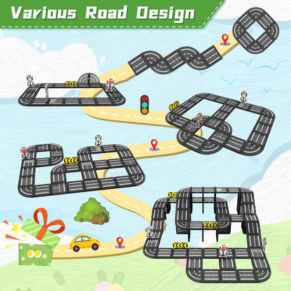 Feoxialy Magnetic Tiles Road Building Blocks for Kids Magnet Tiles Set Toys 🍁 All In One Marketplace Canada