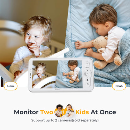 Arenti Baby Monitor, Smart WiFi 6 Baby Camera with 5-Inch Upgraded Wireless Display, 360° View, Auto-Night Vision, Temperature Sensor, Sound & Motion Detection, 2 Way Audio, VOX Mode (B2)