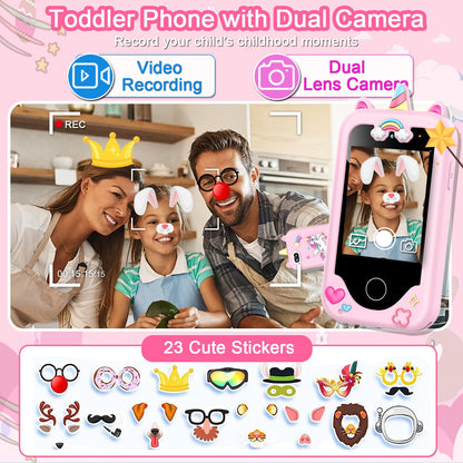 Kids Smart Phone for Girls Toys, Gifts for 3-10 Year Old Girls Boys Pink 🍁 All In One Marketplace Canada