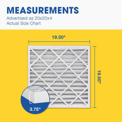 Aerostar 20 x 20 x 4 MERV 8 Pleated Air Filter, Pleated (Pack of 6) Aerostar