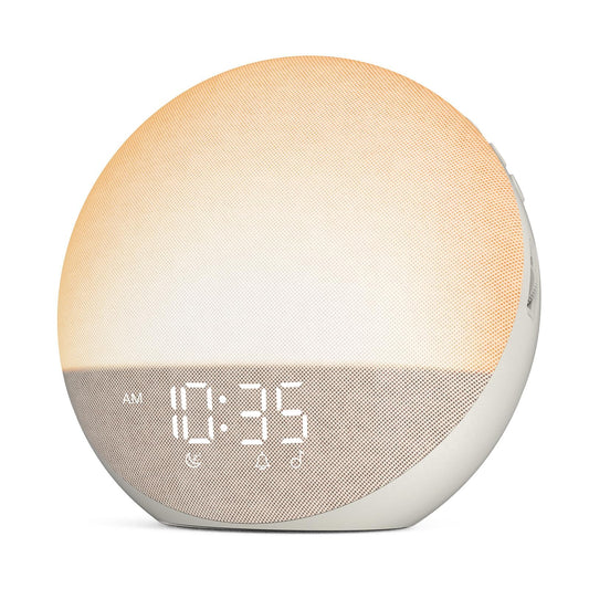 Sunrise Alarm Clock White Noise Machine: Natural Wake Up Light - Dimmable Clock with Bluetooth Speaker for Bedroom - 25 Sleep Sounds for Baby Adults Kids Putty - Available at All In One Marketplace Canada
