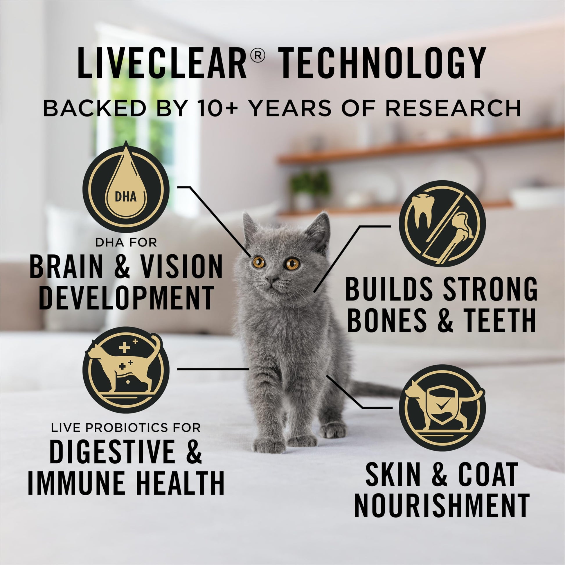 Purina Pro Plan LiveClear Dry Kitten Food, Allergen Reducing Chicken 2.49kg Pro Plan