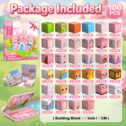 SSAWER Magnetic Blocks, 100PCS Toys Building Blocks Cubes Gifts for Girls 🍁 All In One Marketplace Canada