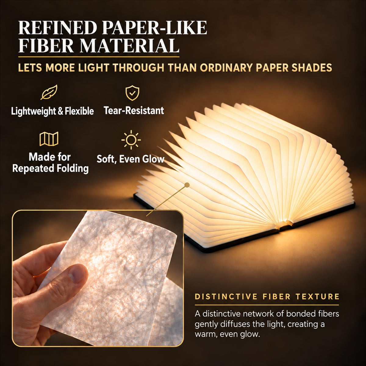 Book Lovers Gift Book Lamp, 5-Color LED, Foldable Lamp, Hot Foil Cover 🍁 All In One Marketplace Canada