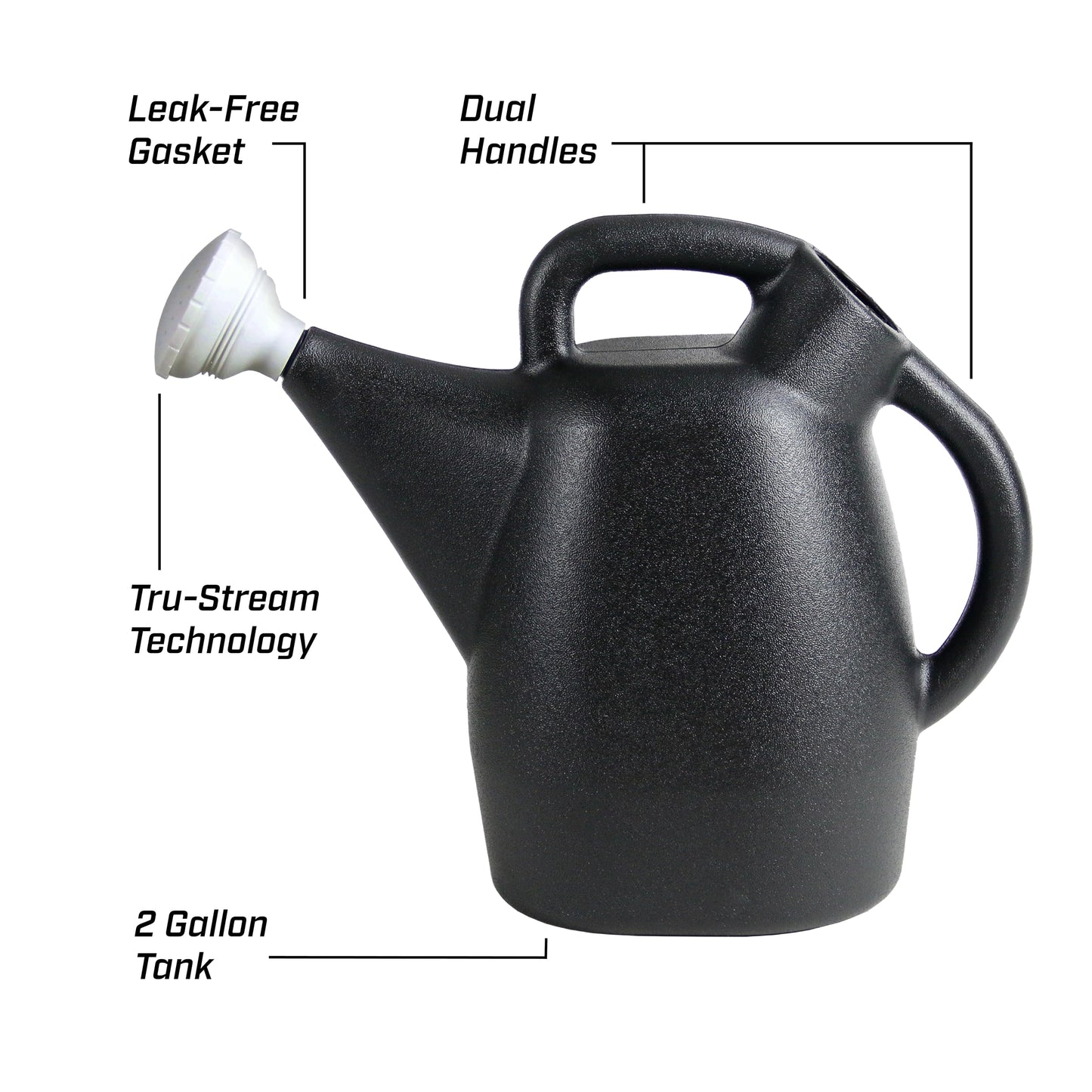 Chapin 47998 Watering Can, 2 Gallon (9 Liters), Indoor and Outdoor Plants, Lawn, Garden, Removable Nozzle, Drip-Free Sprinkler Head, Recycled Plastic, Black - Available at All In One Marketplace Canada