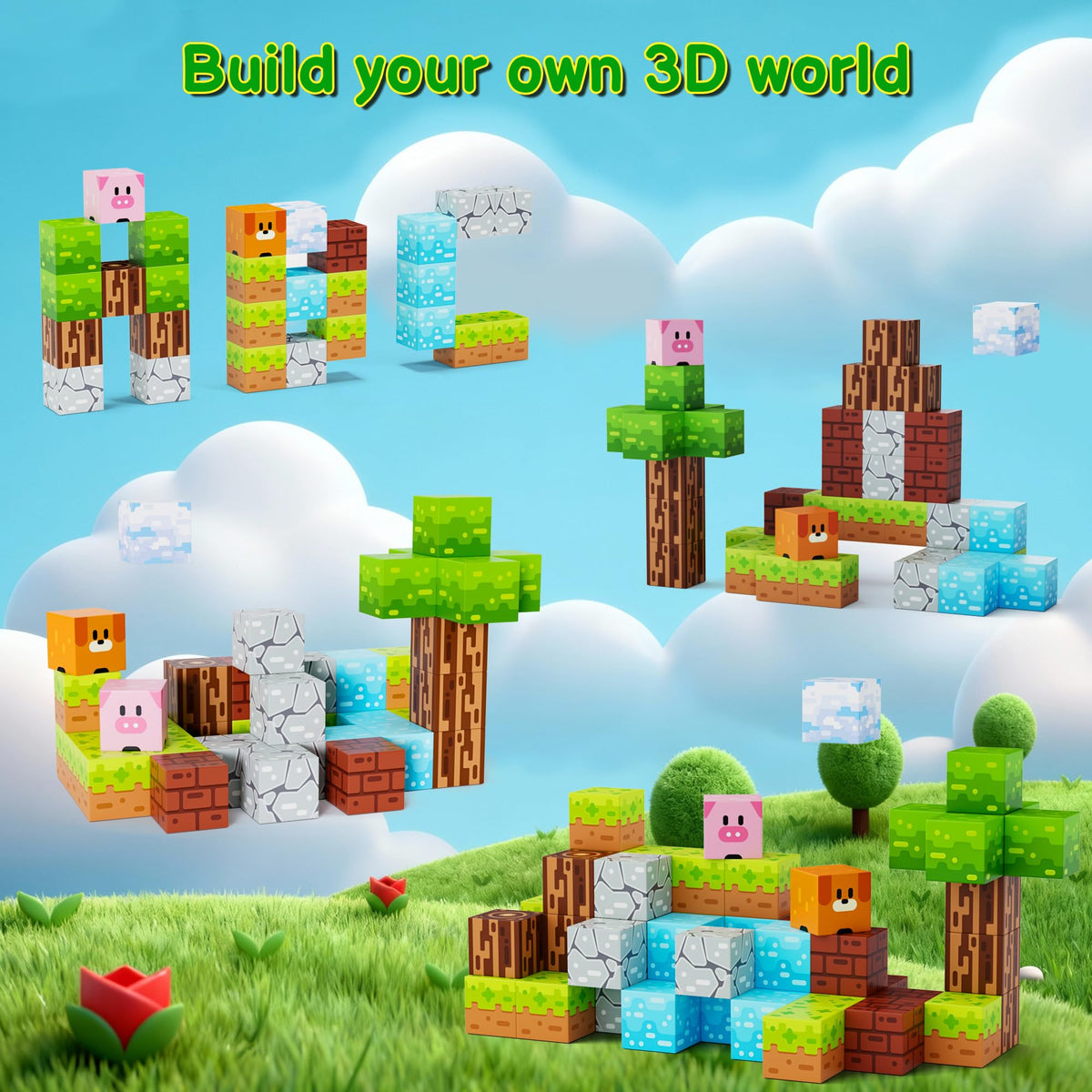 Magnetic Blocks Magnetic Building Blocks Cubes - 35PCS Tin Box Magnet Toys Travel Set STEM Educational for Kids Ages 4-8, 6-8, 8-12 Year Old Boys and Girls Birthday Christmas 🍁 All In One Marketplace Canada