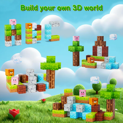 Magnetic Blocks Magnetic Building Blocks Cubes - 35PCS Tin Box Magnet Toys Travel Set STEM Educational for Kids Ages 4-8, 6-8, 8-12 Year Old Boys and Girls Birthday Christmas 🍁 All In One Marketplace Canada