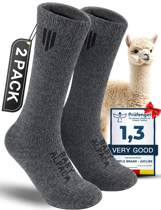 Alpaca Boot Socks 2 pairs for Men and Women,Thick Thermal Winter Hunting Socks Hiking,Moisture Wicking (CA/US, Alpha, Large, Regular, Regular, Dark Gray) 🍁 All In One Marketplace Canada